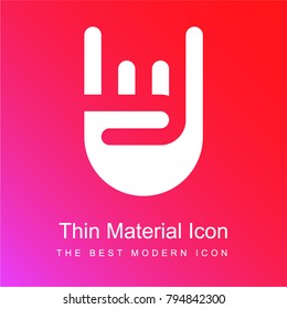 Heavy metal red and pink gradient material white icon minimal design