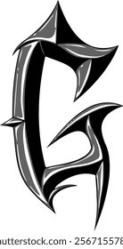 Heavy Metal Style Letter Alphabet G