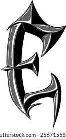 Heavy Metal Style Letter Alphabet E