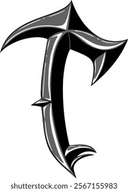 Heavy Metal Style Letter Alphabet T