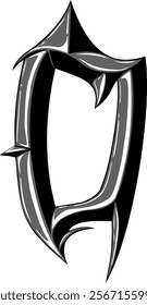 Heavy Metal Style Letter Alphabet O
