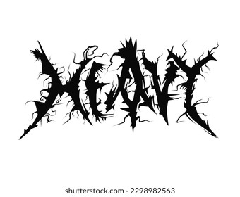 Heavy metal typography, scary, horror, vector element