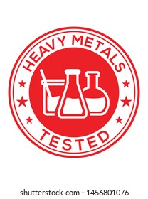 Heavy metals tested illustration/icon as a vector badge