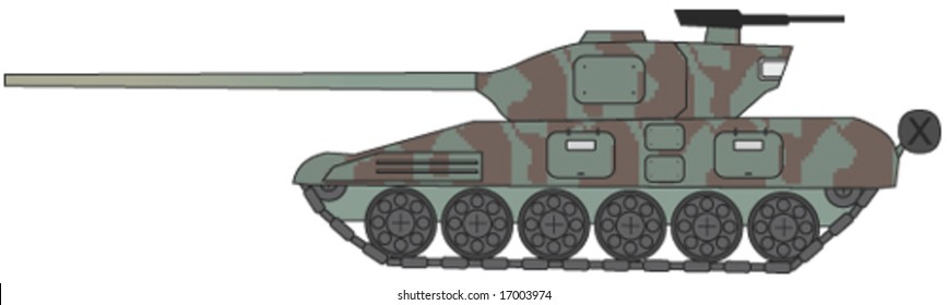 heavy military tank - vector