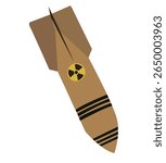  heavy nuclear missiles.Vector illustration of army tactical surface-to-surface missile