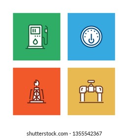 HEAVY AND POWER INDUSTRY LINE ICON SET