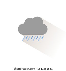 Heavy rain and cloud. Isolated color icon. Weather vector illustration