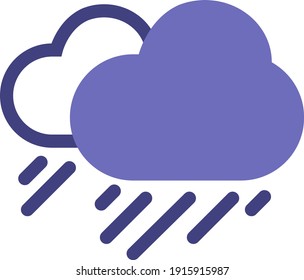 Heavy rain clouds, illustration, vector on white background.