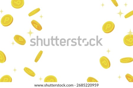 Heavy Rain of Coins Background Frame Design