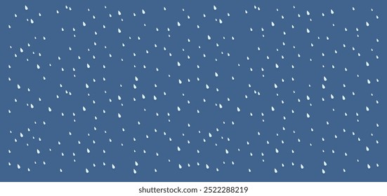 Heavy rain in dark sky, rainy season, clouds and storm, weather nature background, Flood natural disaster, vector illustration.