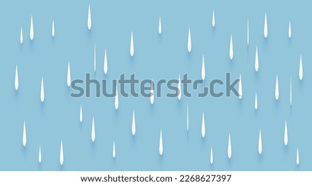 Heavy rain in dark sky, rainy season, clouds and storm, weather nature background, Flood natural disaster, vector illustration. 