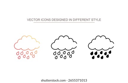 Heavy Rain Drops Symboldesign mit weißem Hintergrund Stockgrafik