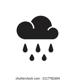 Heavy Rain Filled Icon Vector Illustration