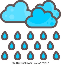 Heavy Rain Filled Style Icon Design