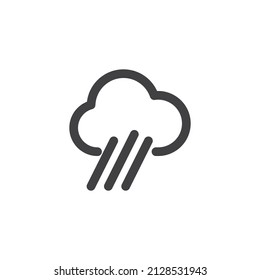 Heavy rain forecast line icon. linear style sign for mobile concept and web design. Cloud with rain outline vector icon. Symbol, logo illustration. Vector graphics