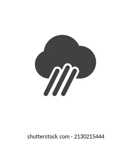 Icono vectorial de pronóstico de lluvia fuerte. signo plano relleno para concepto móvil y diseño web. Nube con un icono de glifo de lluvia. Símbolo, ilustración del logotipo. Gráficos vectoriales