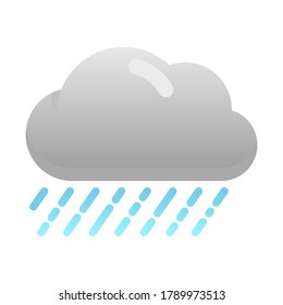 Heavy rain icon with blue color. Simple weather concept vector illustration
