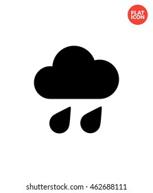 Heavy rain Icon Flat Style Isolated Vector Illustration