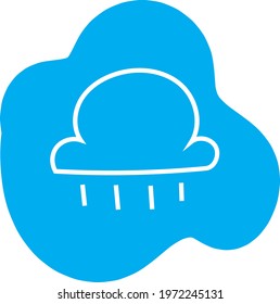 Heavy rain, icon illustration, vector on white background