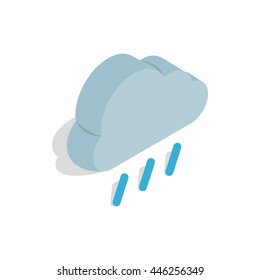 Heavy rain icon in isometric 3d style on a white background