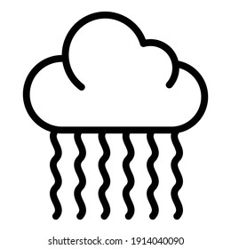 Heavy rain icon. Outline heavy rain vector icon for web design isolated on white background