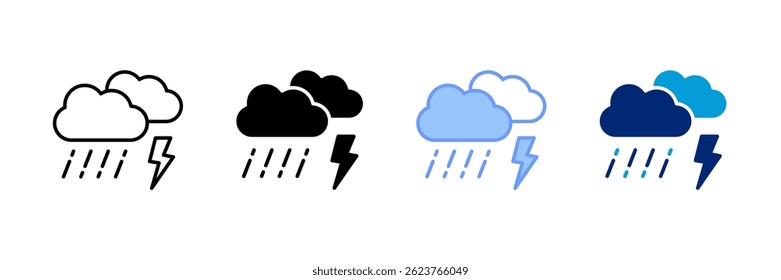 Heavy Rain Icon Set Multiple Style Collection