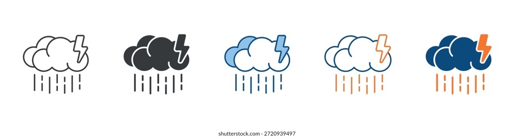 Heavy Rain Icon Set Multiple Style Collection