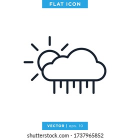 Heavy rain icon vector design template. Weather sign and symbol. Editable stroke.