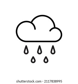 Heavy Rain Outline Icon Vector Illustration