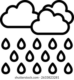 Ícone de Estilo de Contorno de Chuva Intensa