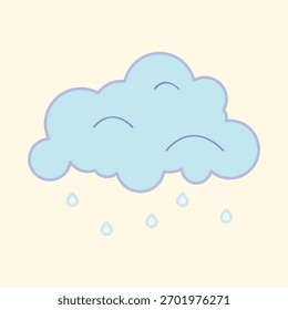 Lluvia fuerte en la estación lluviosa, nubes, naturaleza de Clima, Ilustración vectorial.