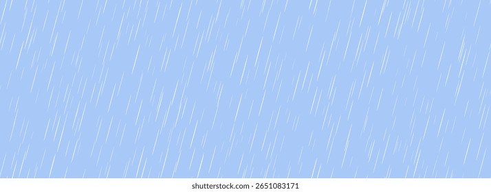 Heavy rain seamless pattern. Blue color pouring rain texture. Repeating falling water drops background. Sleet, hail or snow precipitation wallpaper. Diagonal downpour backdrop. Vector