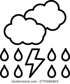 Ícone de vetor de chuva pesadaweather condition Pode ser usado para impressão, aplicativos móveis e da Web.