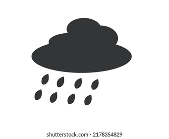 Icono de vector de lluvia fuerte en fondo blanco