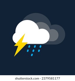 Heavy rain vector icon. Weather, internet concept. Drizzling rain. Trendy vector rain symbol for website design, web button, mobile app.