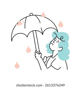 Heavy rain Vector style illustration.