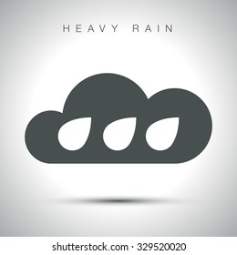 Heavy rain Weather icon vector