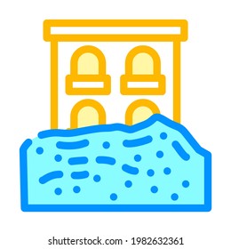 heavy rainfall disaster color icon vector. heavy rainfall disaster sign. isolated symbol illustration