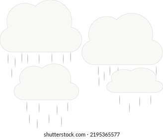 Heavy raining blackish clouds vector illustration.