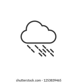 Heavy rainy cloud outline icon. linear style sign for mobile concept and web design. Rain weather simple line vector icon. Symbol, logo illustration. Pixel perfect vector graphics