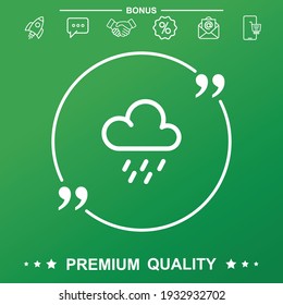 Heavy rainy line sign. With quote symbol.