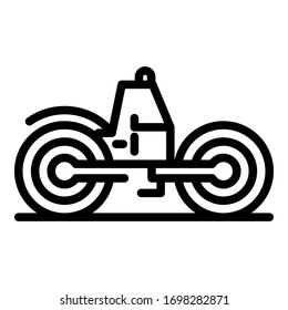 Heavy road roller icon. Outline heavy road roller vector icon for web design isolated on white background