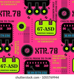 Heavy robot machine seamless pattern. Original design for print or digital media.