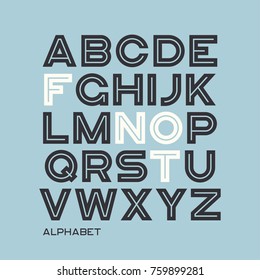 Heavy sans serif typeface design. Vector alphabet, letters, font, typography.