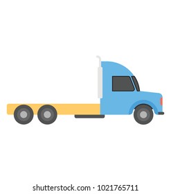 
Heavy semi tractor vector icon in flat design 
