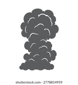 Heavy Smoke Stack Illustration Containing dense smoke cloud, pollution effect, and dust plume