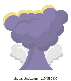 
Heavy smoke, volcano eruption 

