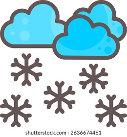 Heavy Snow Filled Style Icon Design