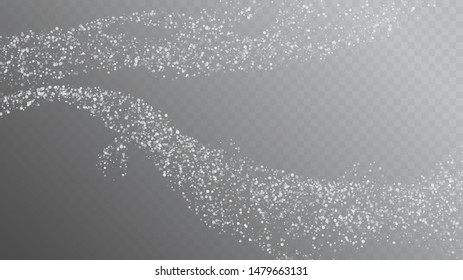 Heavy Snowfall, Falling Snow. Advertising Frame, New Year, Christmas Weather. Falling Snowflakes, Night Sky. Winter Holidays Storm Background. Elegant Scatter, Grunge White Glitter. Cold Heavy Snow