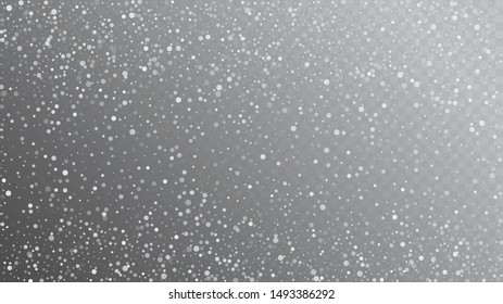 Heavy Snowfall, Falling Snow. Winter Holidays Storm Background. Advertising Frame, New Year, Christmas Weather. Falling Snowflakes, Night Sky. Elegant Scatter, Grunge White Glitter. Cold Heavy Snow